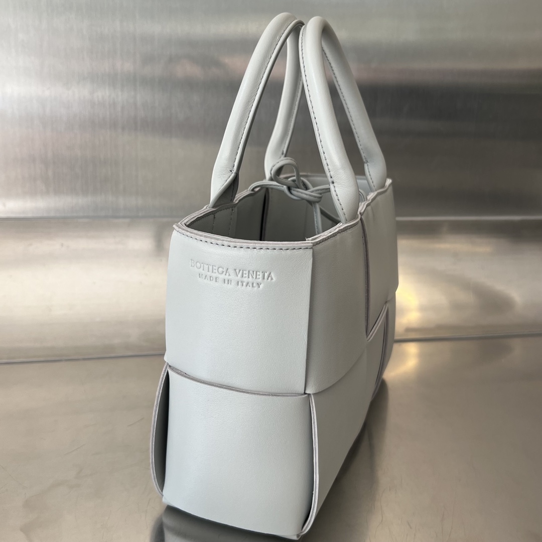 Mini Arco Intreccio Leather Tote Bag Agate Grey